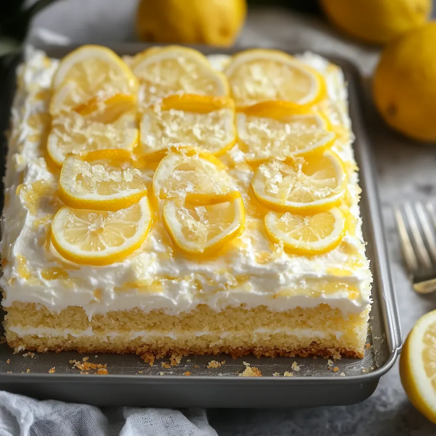 A cake with lemon slices on top.