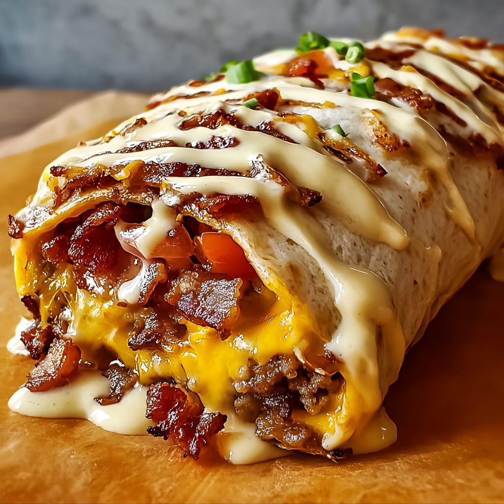 Loaded Bacon Cheeseburger Burrito