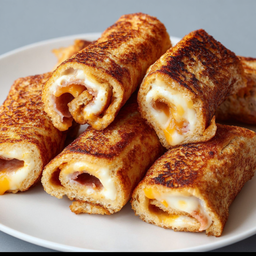 A plate of grilled cheese roll-ups, a delicious and easy-to-make snack.