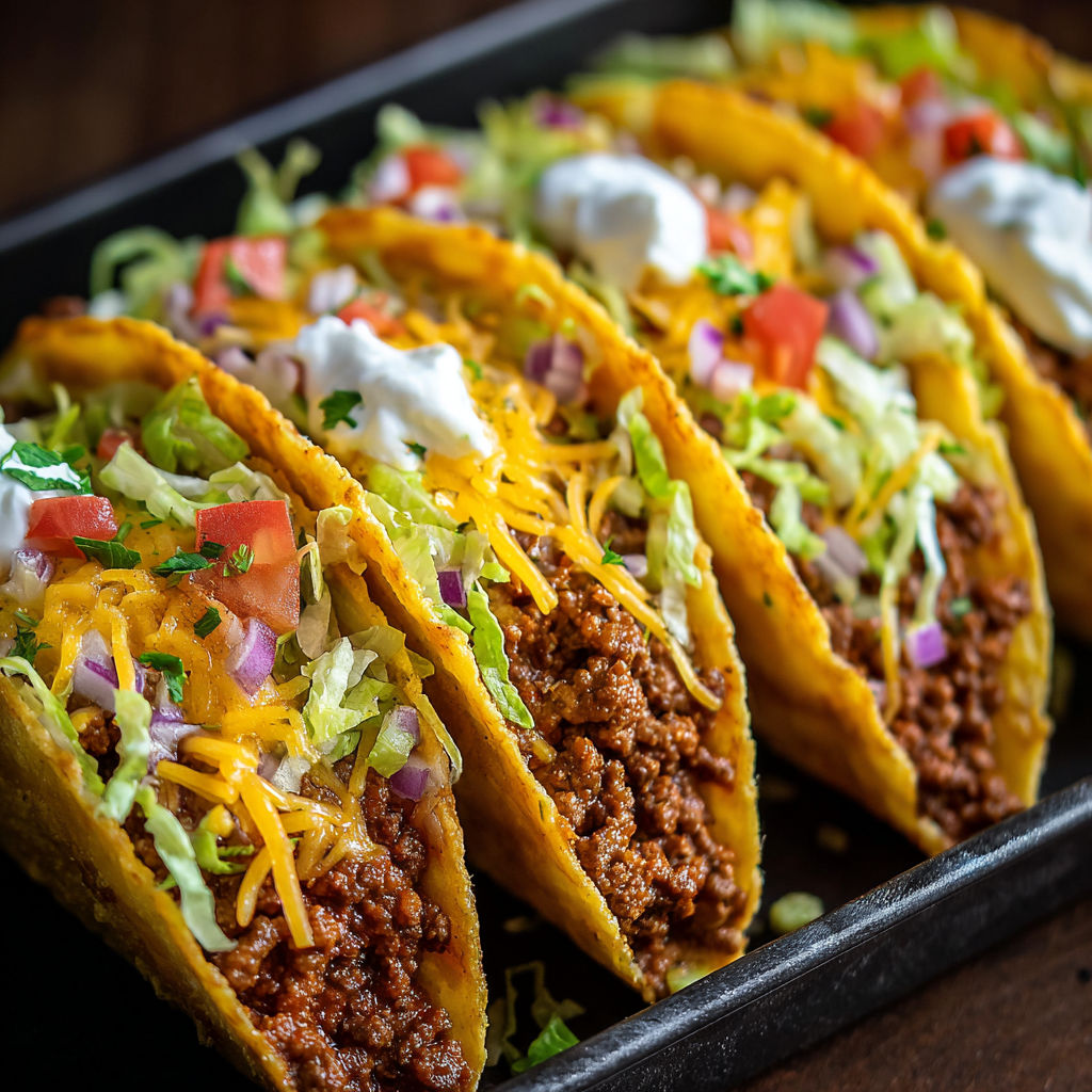 A plate of three tacos with lettuce, tomatoes, and cheese.