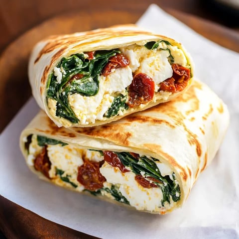 A wrap with spinach and cheese.