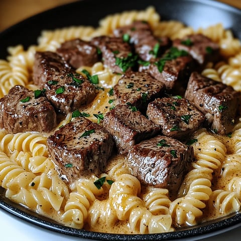 Garlic Butter Steak and Pasta