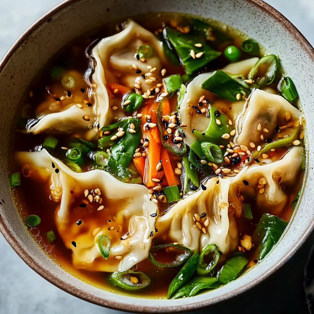 Close-up Potsticker Soup Recipe