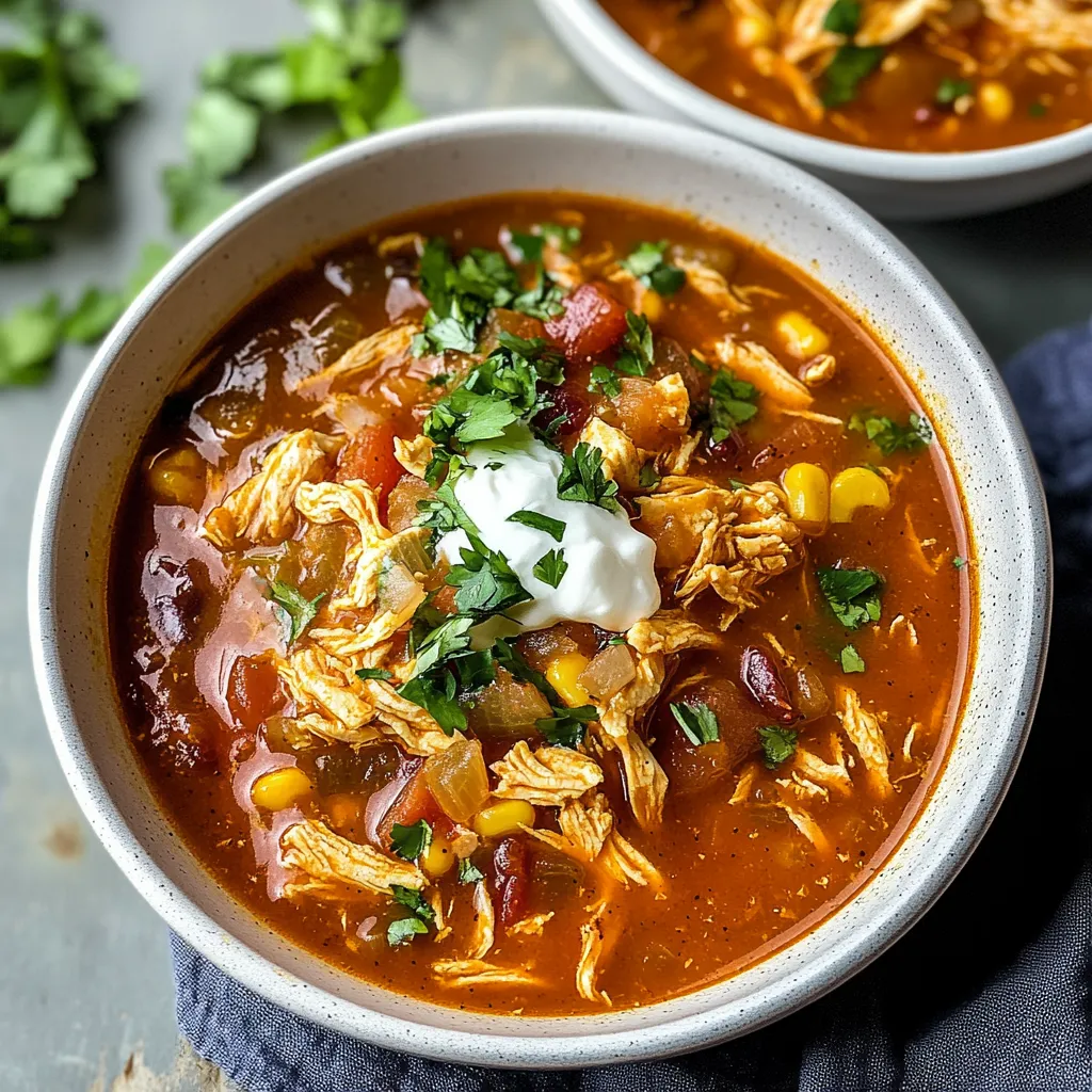 Close-up Chicken Taco Soup