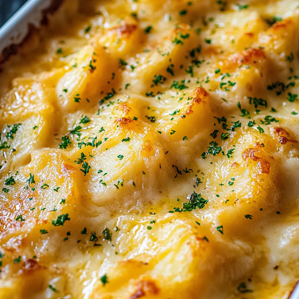 Close-up Scalloped Potatoes Recipe