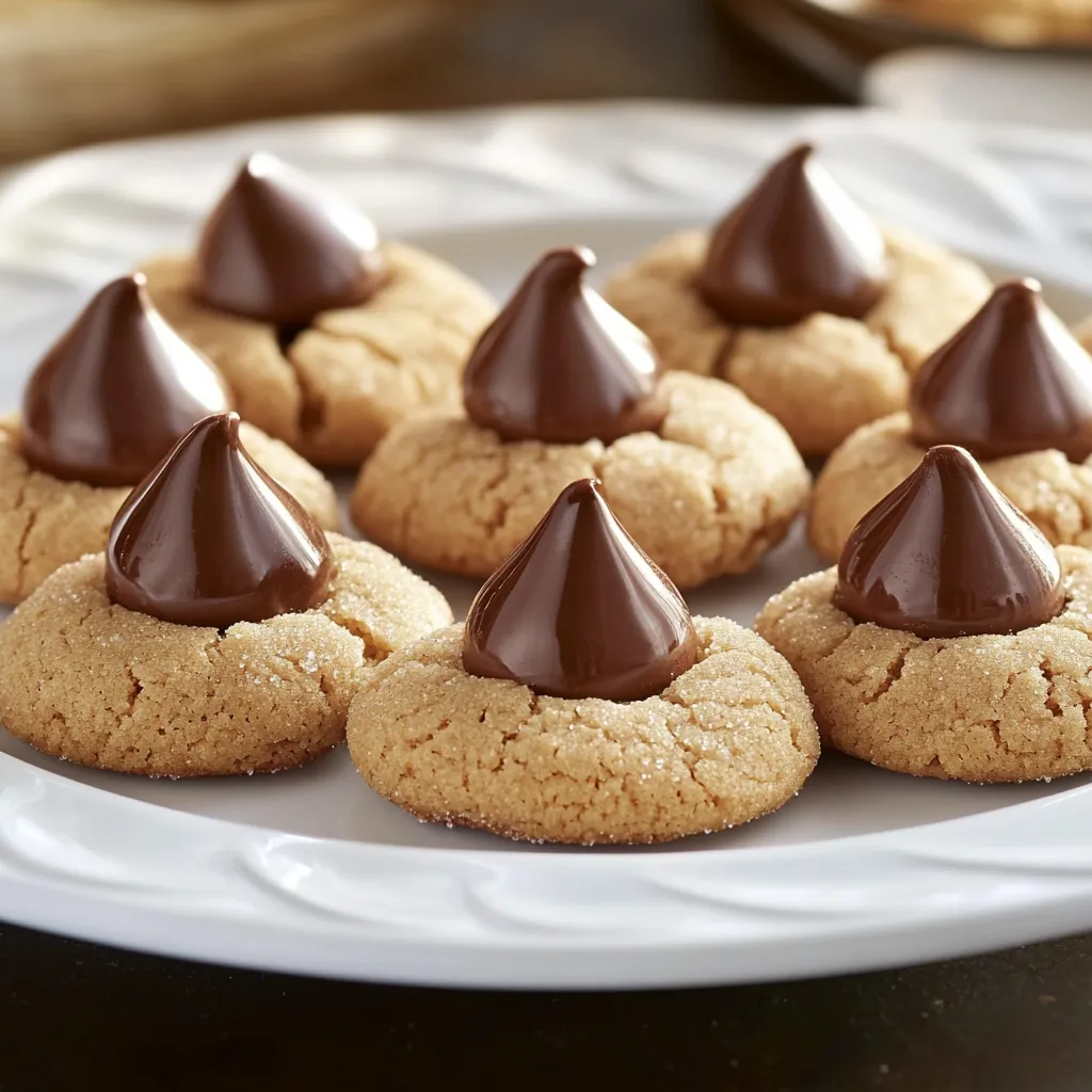 Close-up Classic Peanut Butter Blossom Cookies