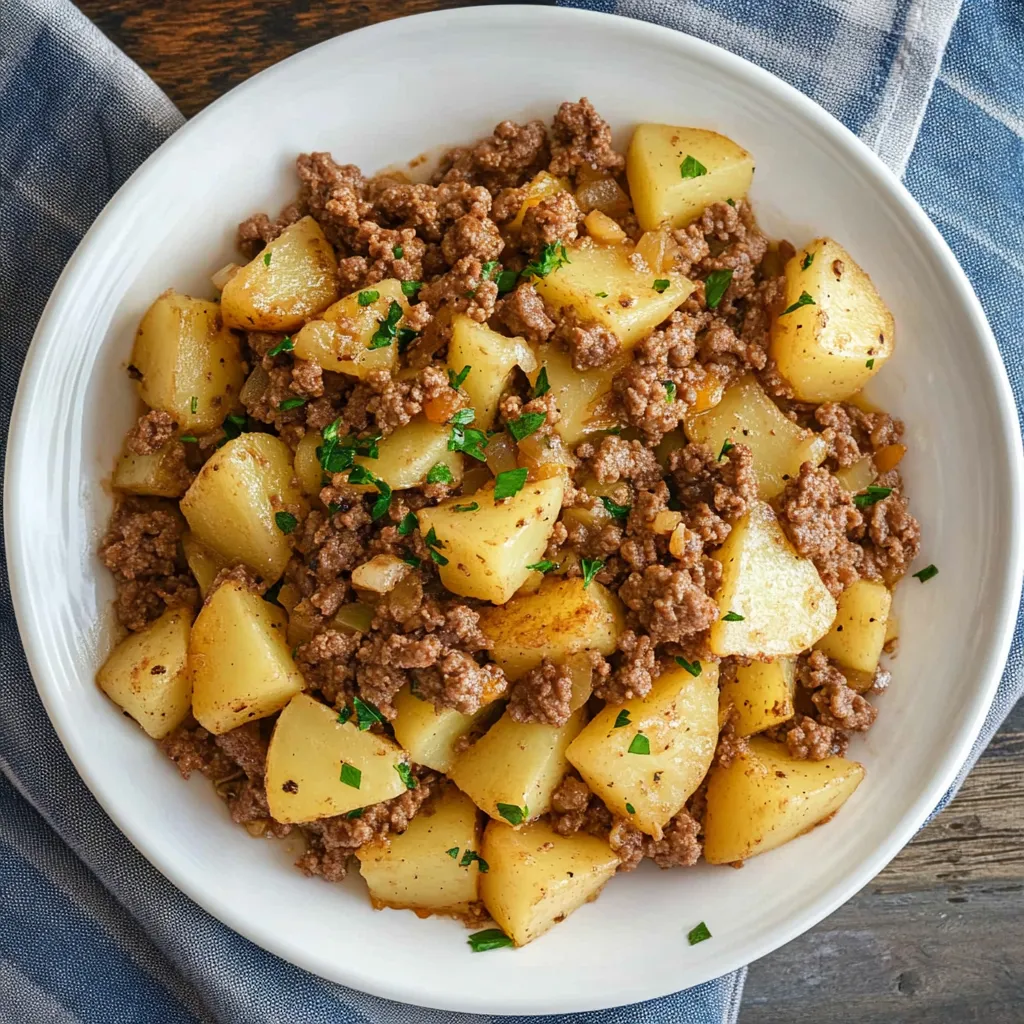 Ground Beef and Potatoes Skillet