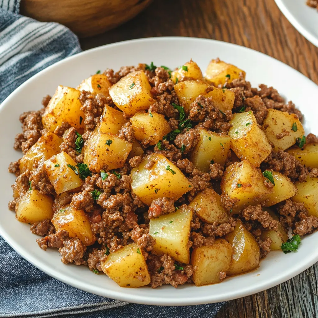 Savory Ground Beef and Potatoes Skillet