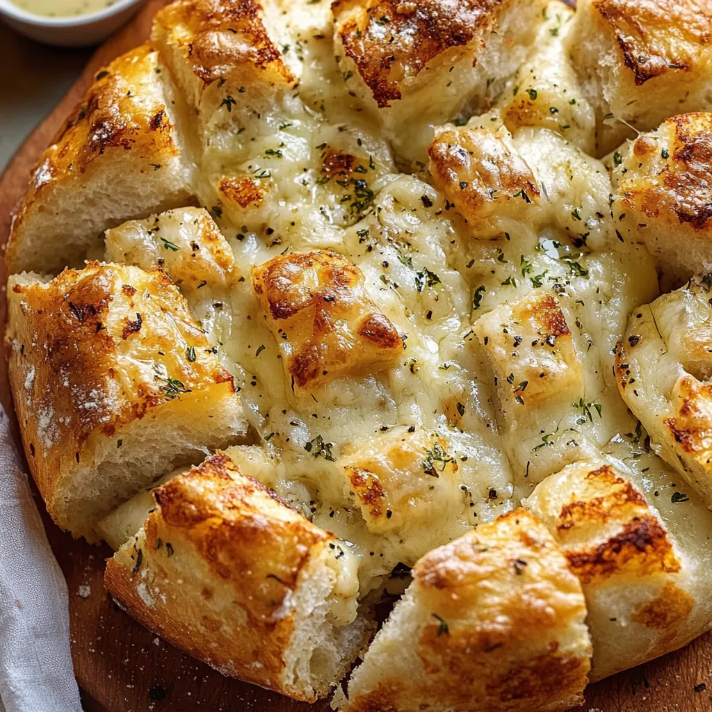 Pull Apart Garlic Bread with Dipping Sauce Recipe