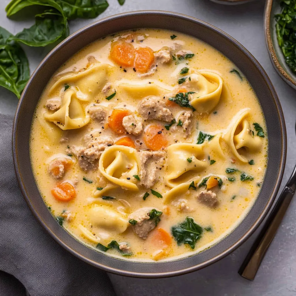 Creamy Crockpot Tortellini Soup Recipe