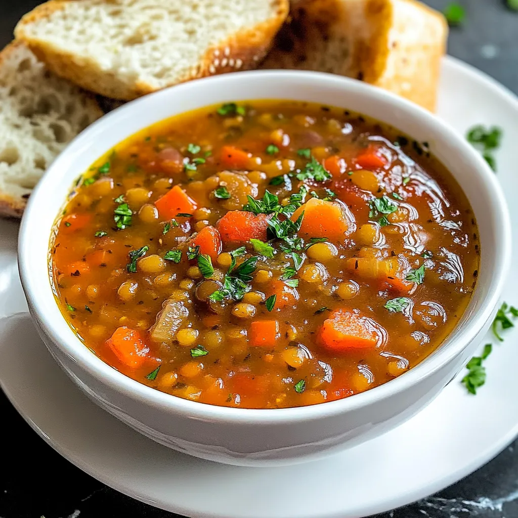 Luscious Crockpot Lentil Soup