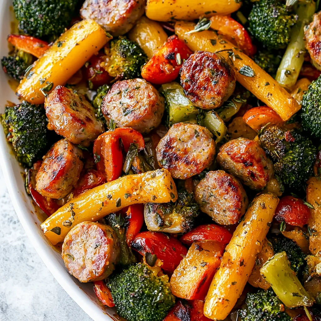 Tasty Sheet Pan Sausage and Veggies