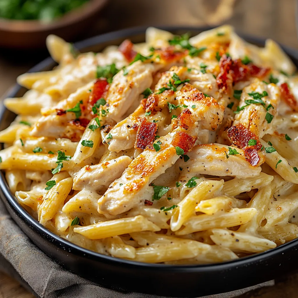 Close-up Crack Chicken Penne Recipe