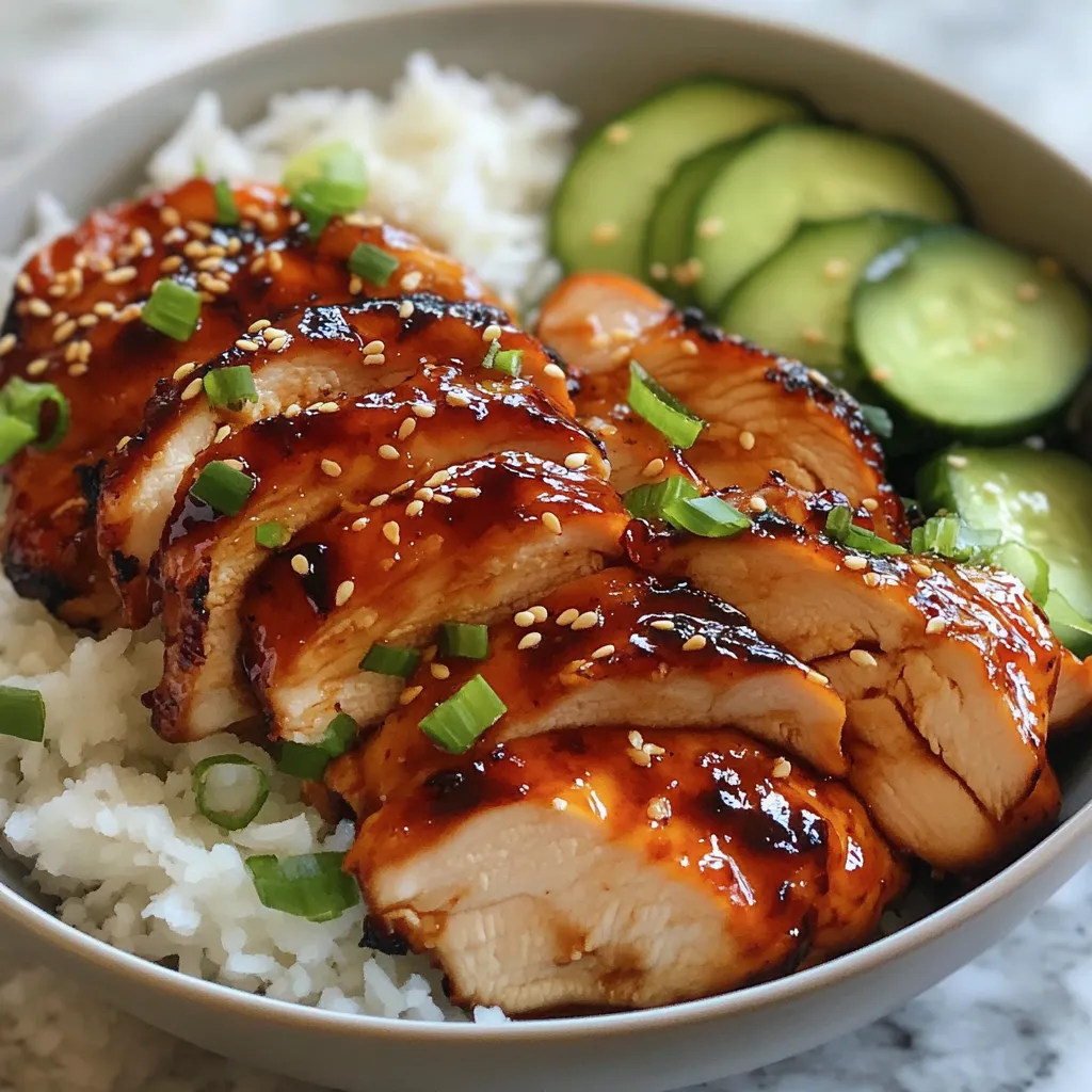 Close-up Sticky Honey Gochujang Chicken