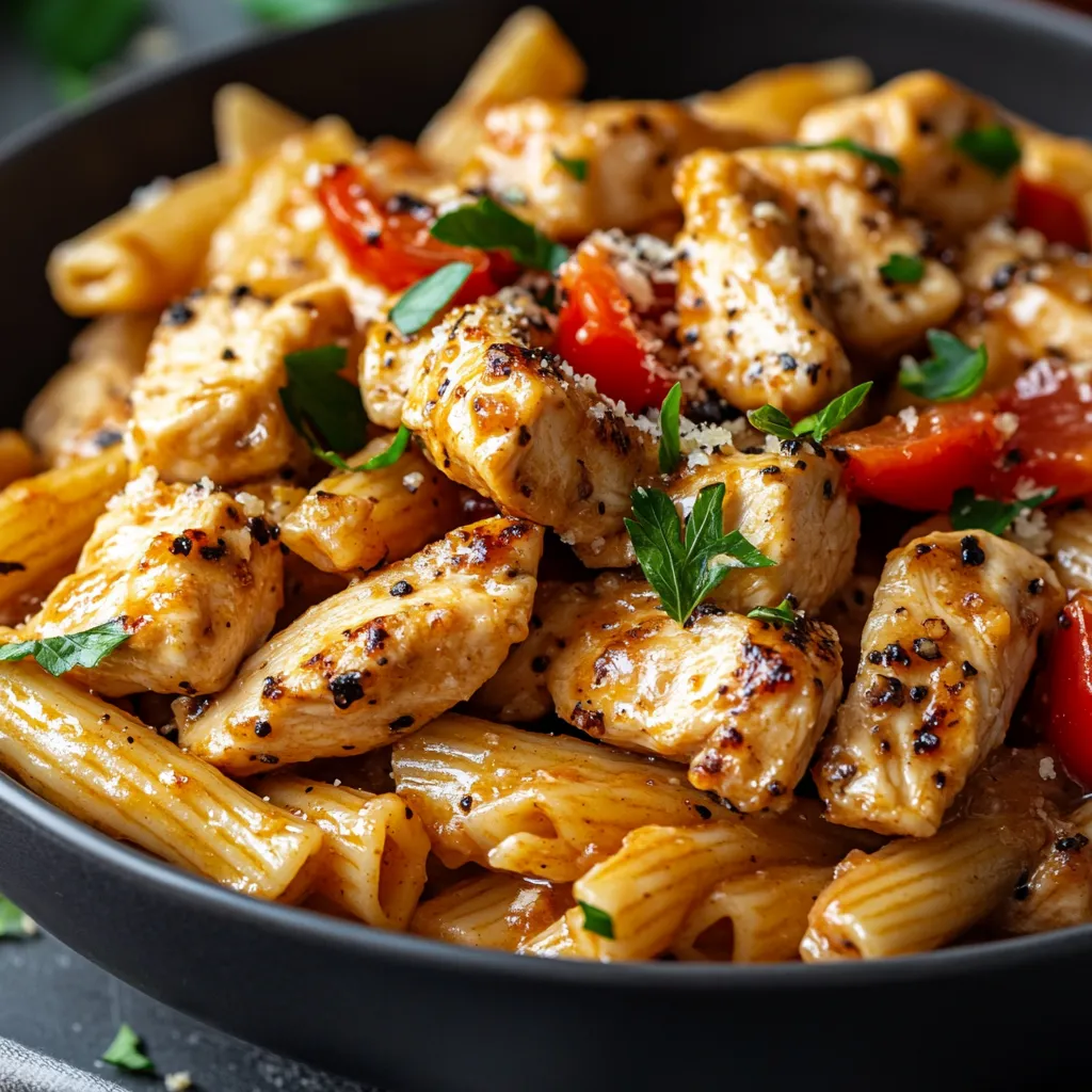 Saucy Honey Pepper Chicken Panini Pasta