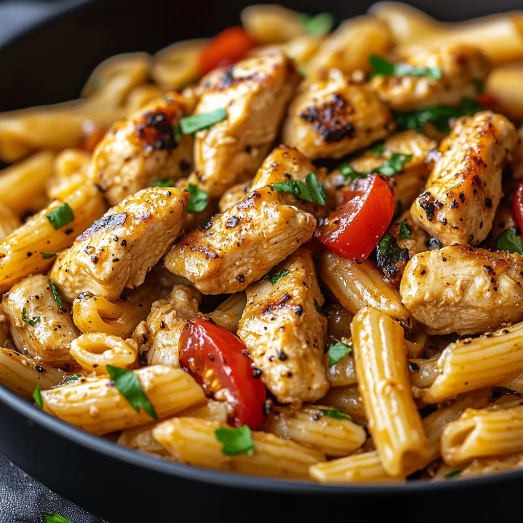 Close-up Honey Pepper Chicken Panini Pasta