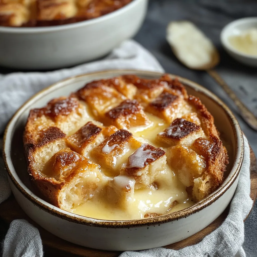 Close-up Vanilla Bread Pudding