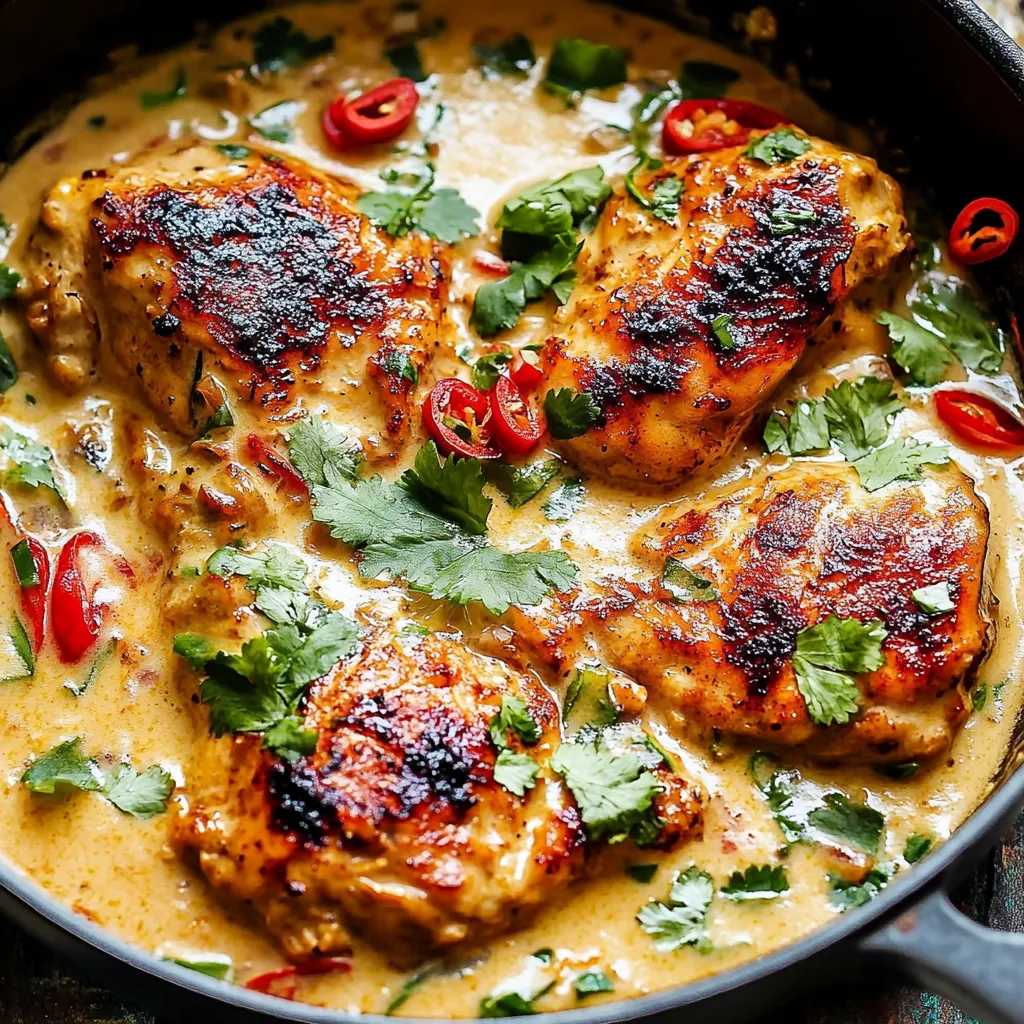 Close-up Coconut Milk Chicken Recipe