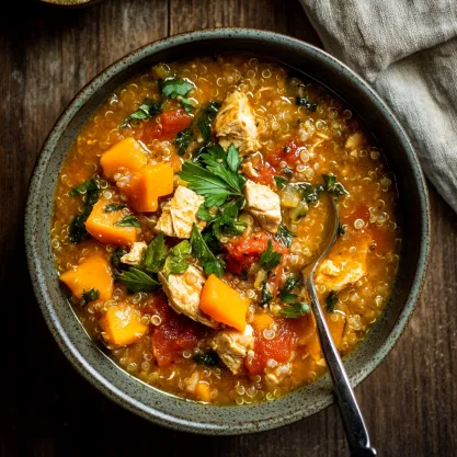 Savory Chicken Stew with Quinoa and Butternut Squash