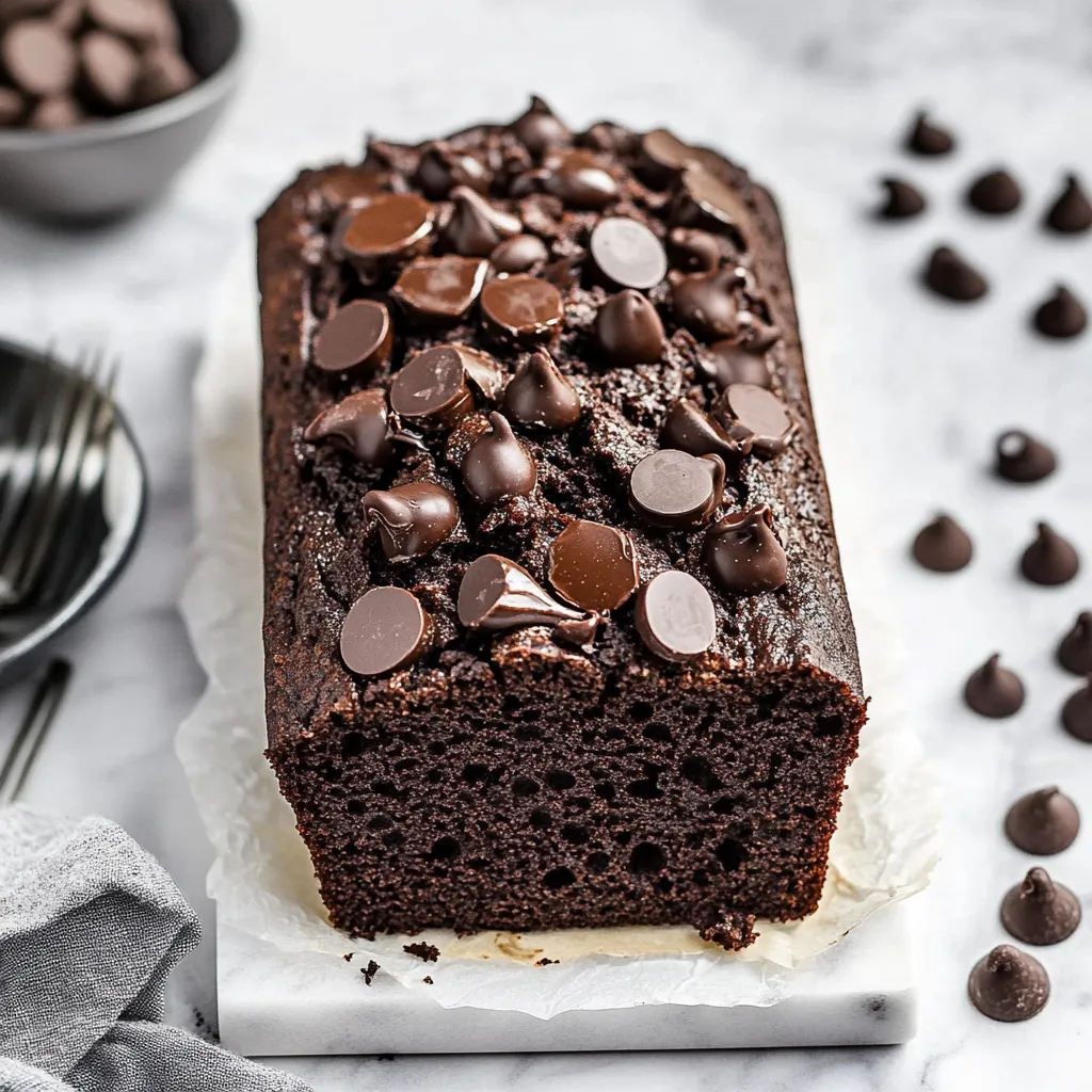 Close-up Healthy Chocolate Banana Bread Recipe