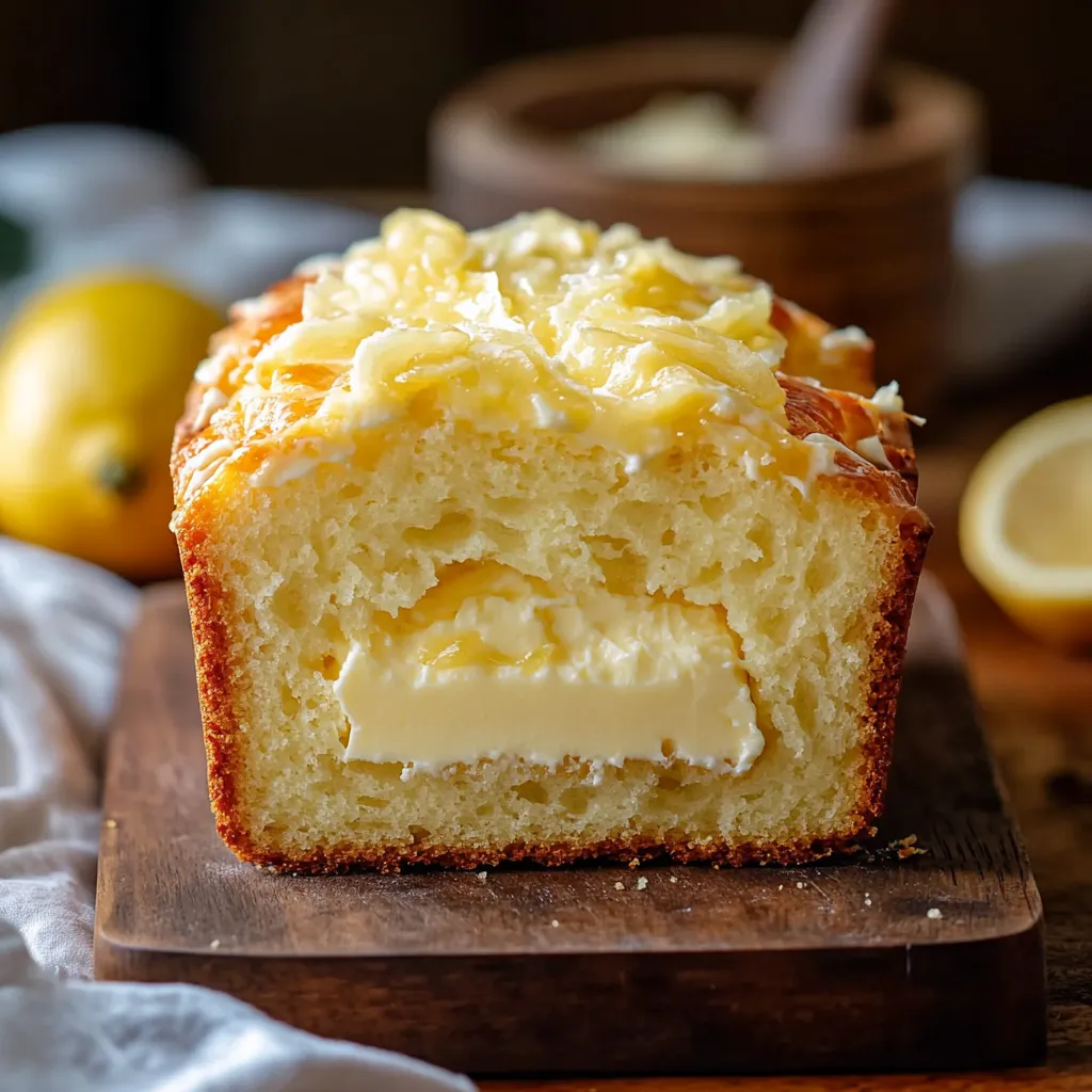 Close-up Lemon Cream Cheese Bread Recipe