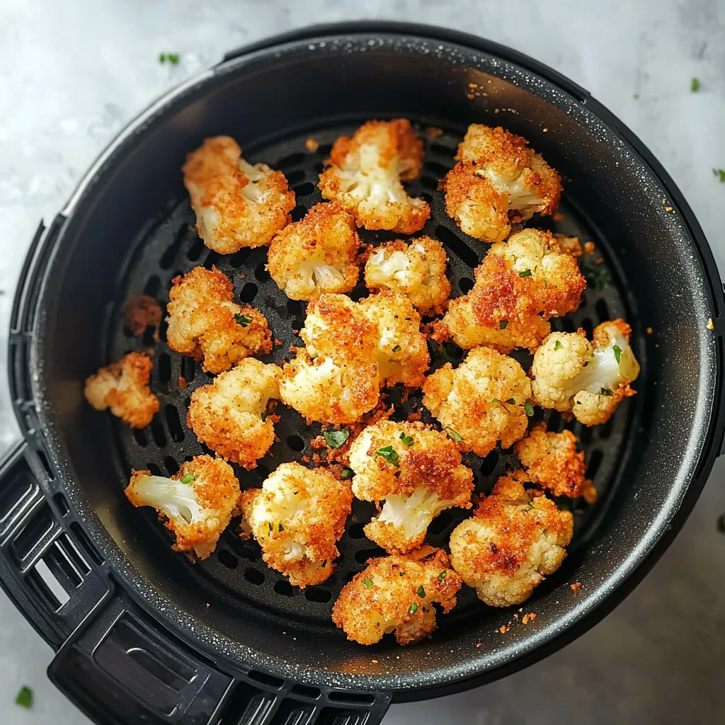 Close-up Air Fryer Crispy Cauliflower