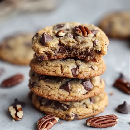 Close-up Brown Butter Pecan Chocolate Chip Cookies Recipe