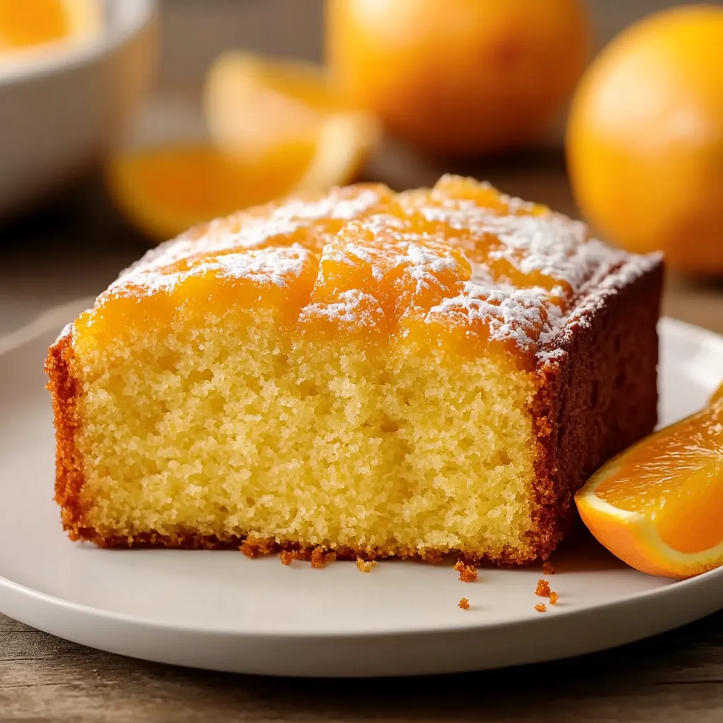 Close-up Orange Loaf Cake Recipe