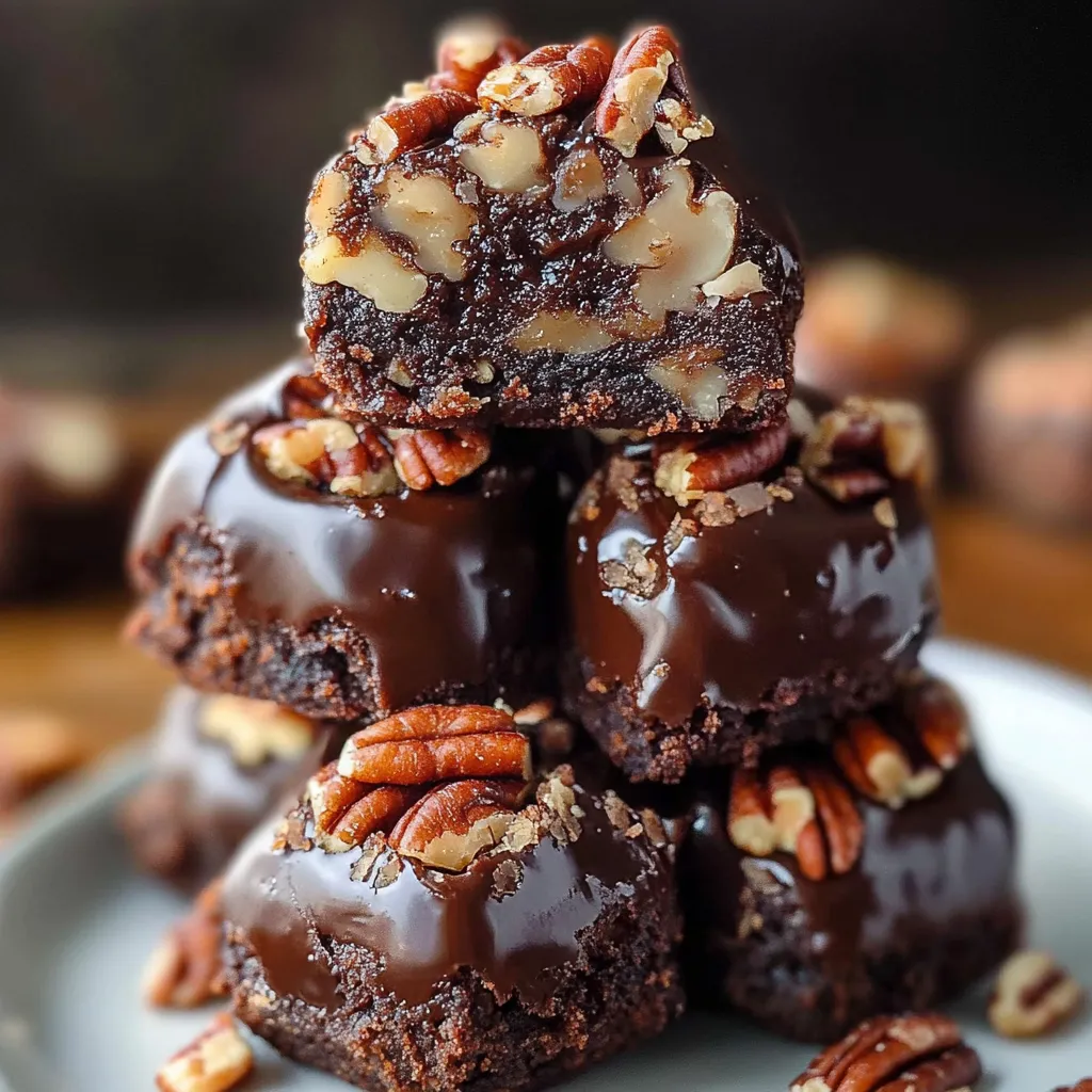 Close-up Pecan Pie Brownie Bites Recipes