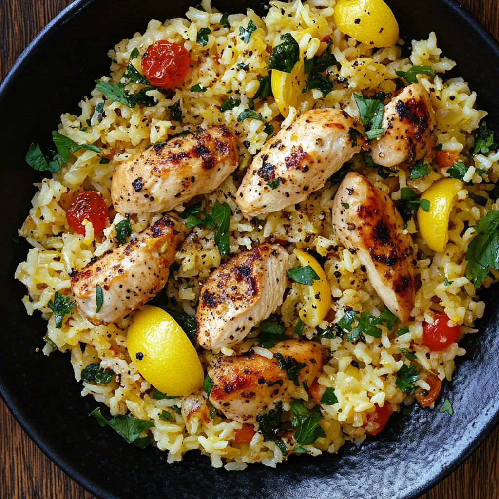 Easy Greek Chicken and Lemon Rice