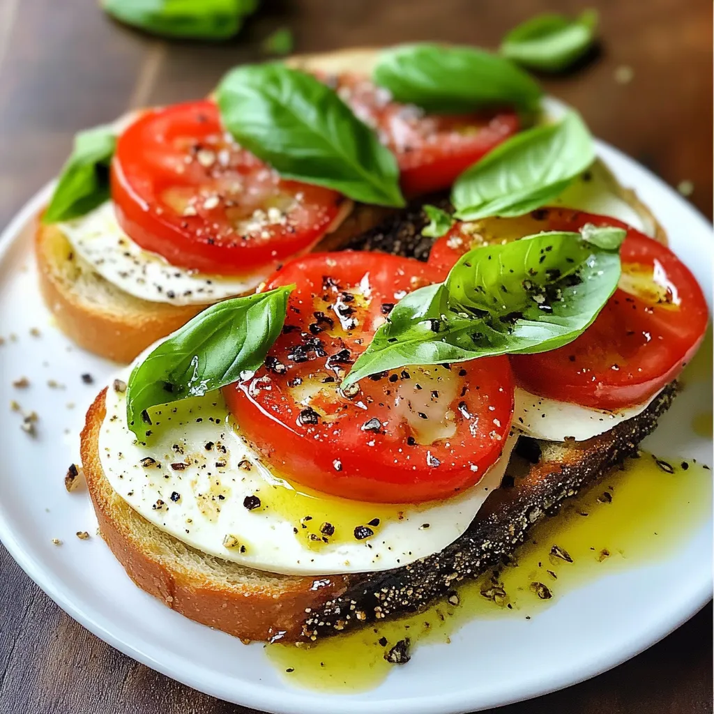 Close-up Caprese Toast Recipe