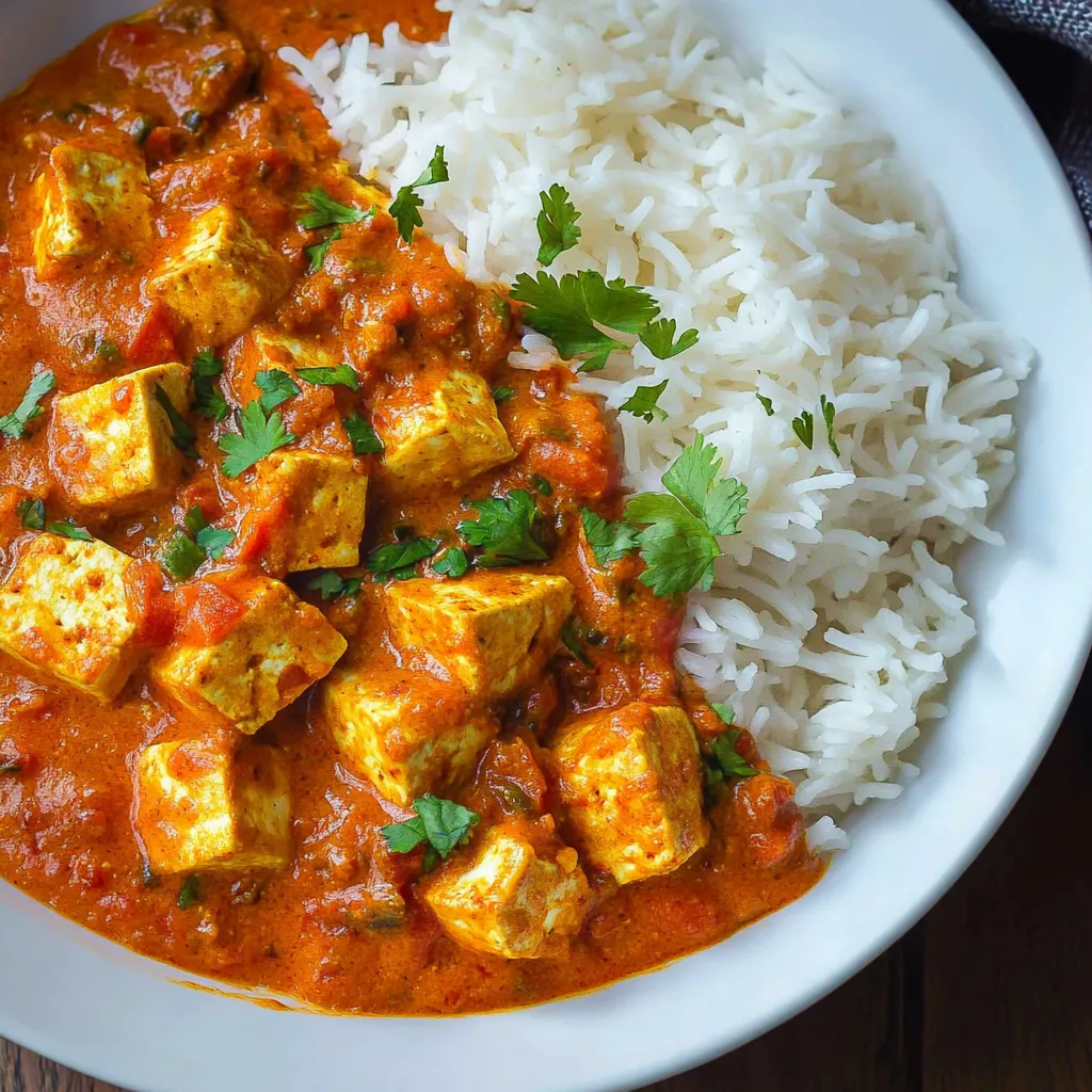 Close-up Indian Tofu Curry Recipe