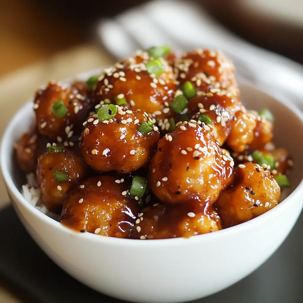 Close-up Sticky Sesame Cauliflower Recipe