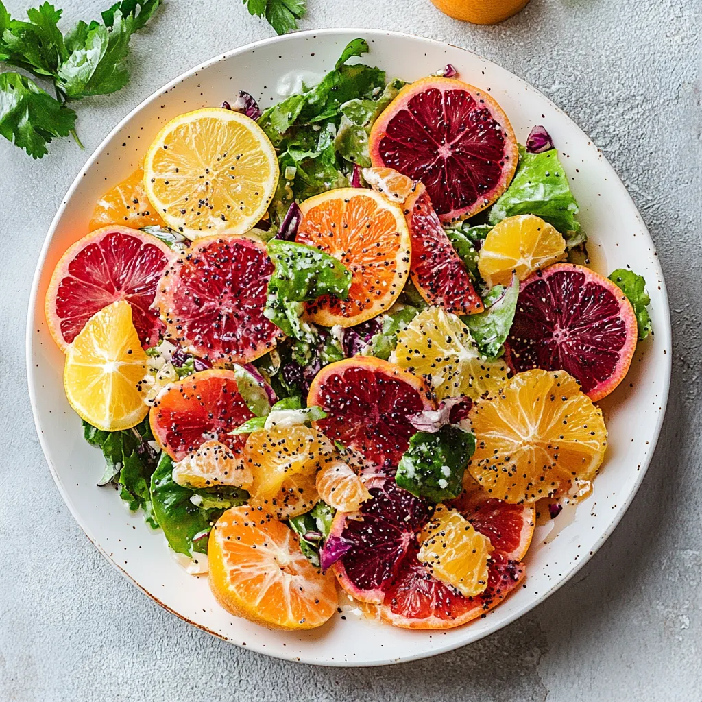 Fresh Winter Citrus Salad with Lemon Honey Poppyseed Vinaigrette