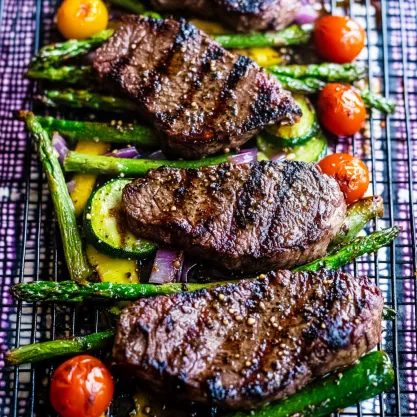 One Pan Balsamic Steak and Veggies