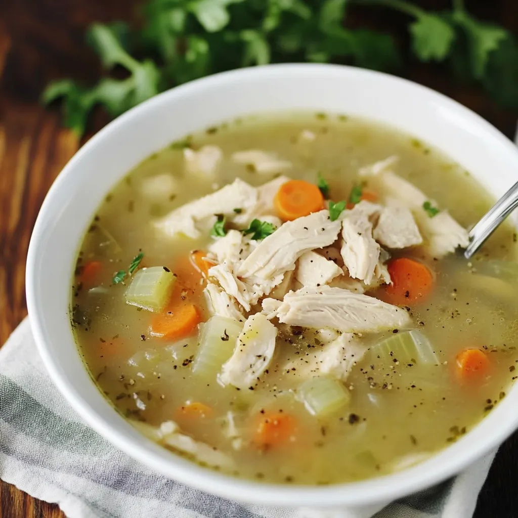 Close-up  Rotisserie Chicken Soup Recipe