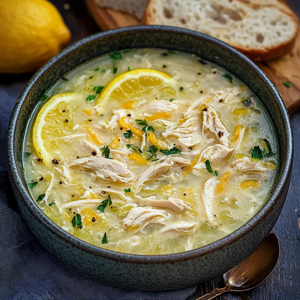 Avgolemono Greek Lemon Chicken Soup