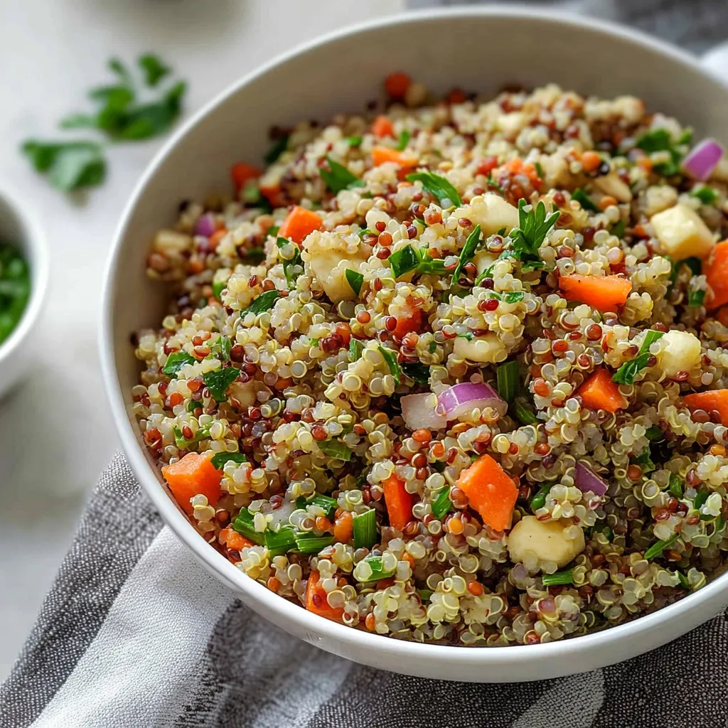 Close-up Lentil and Quinoa Salad Recipe