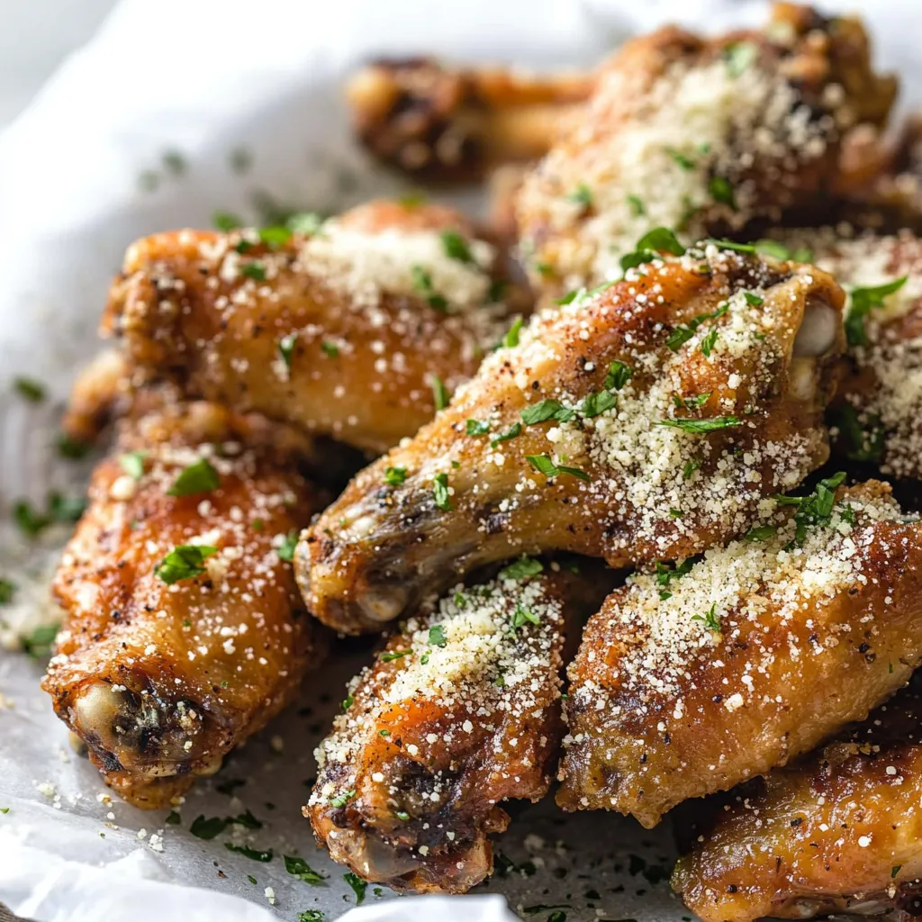 Crispy Baked Garlic Parmesan Chicken Wings