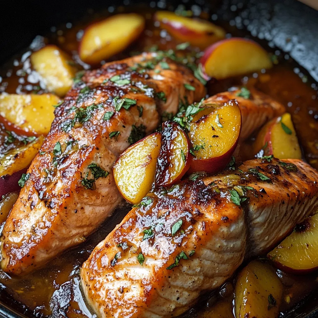 Bourbon Peach Roasted Salmon