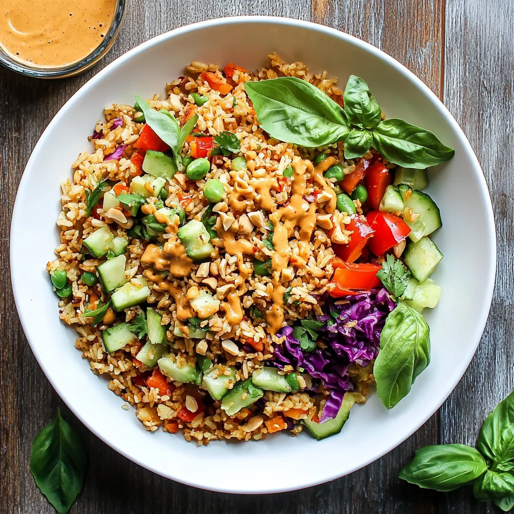 The Best Crispy Rice Salad with Veggies and Peanut Dressing