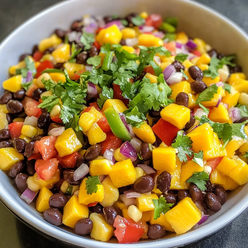 Close-up Mango Black Bean Salad Recipe