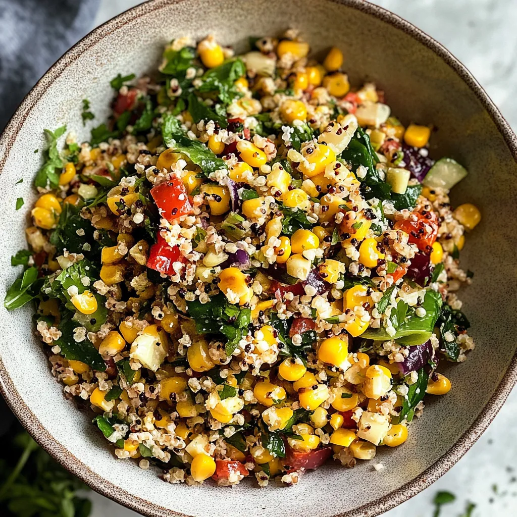 Close-up Charred Corn Salad Recipe