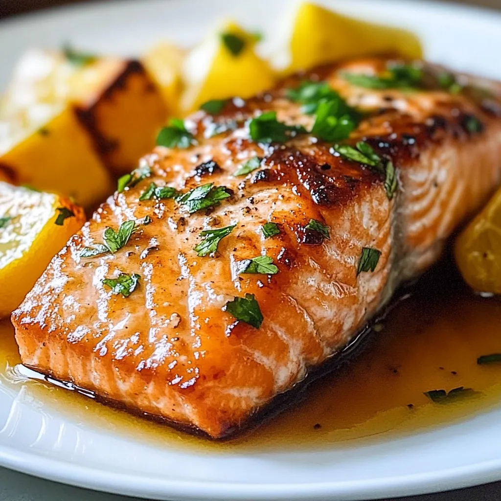 Close-up Honey Pineapple Salmon Recipe