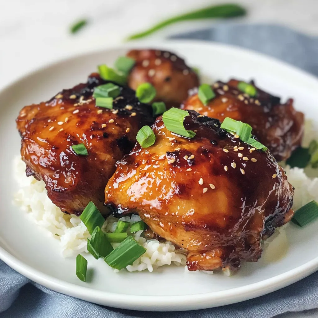 Close-up Soy Hoisin Chicken Thighs Recipe