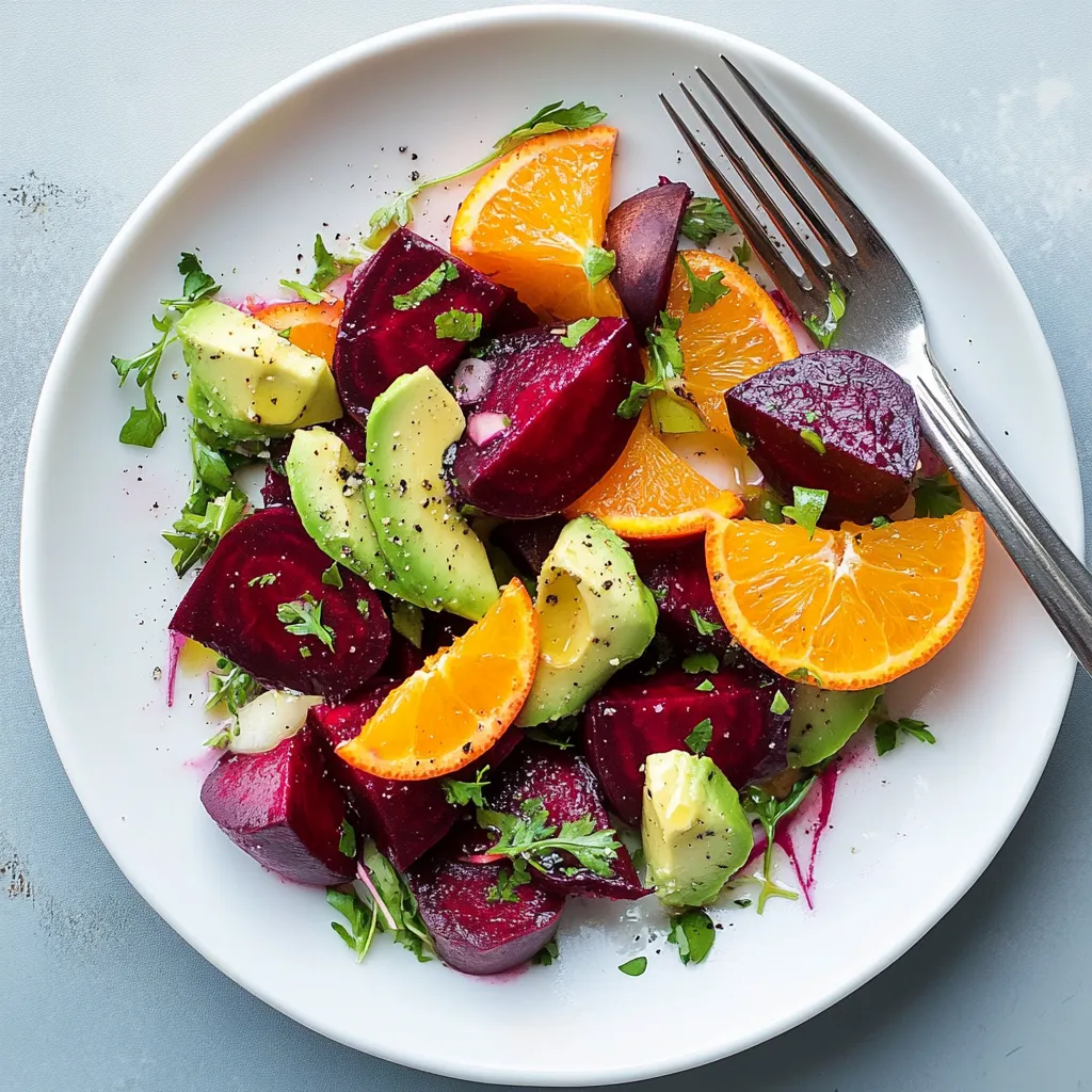 Colorful Roasted Beet Salad with Orange and Avocado