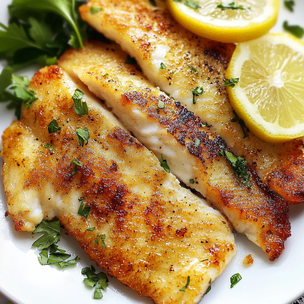 Close-up Pan Fried Tilapia Recipe