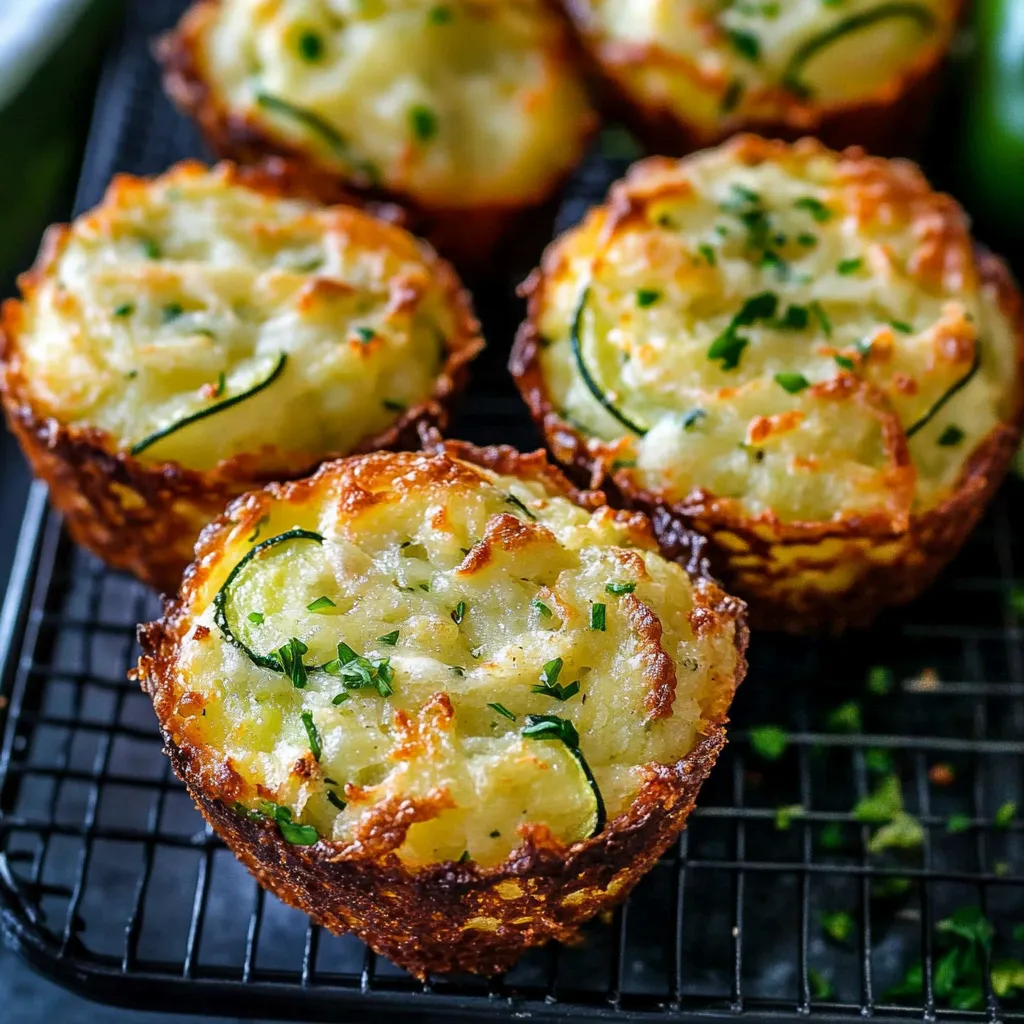 Crispy Parmesan Zucchini Potato Muffins