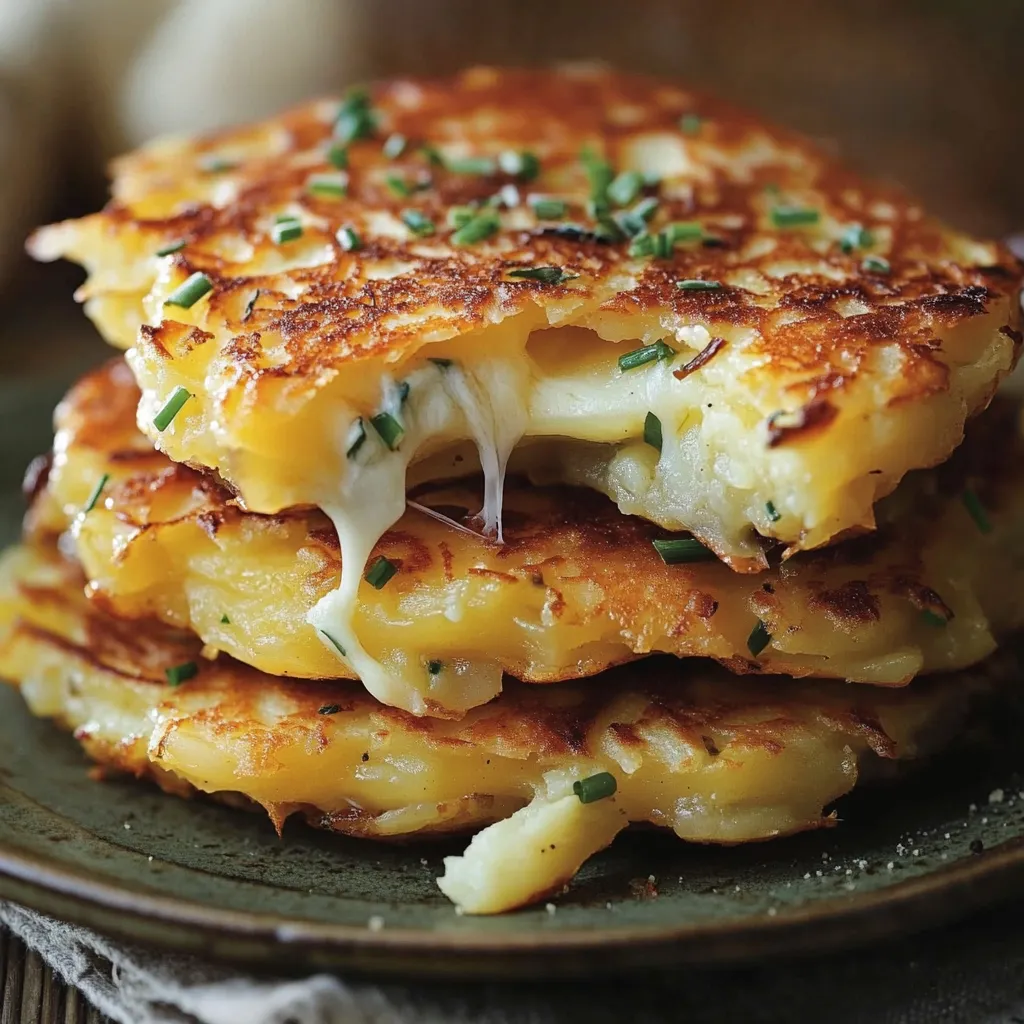 Potato and Onion Pancakes with Cheese Filling