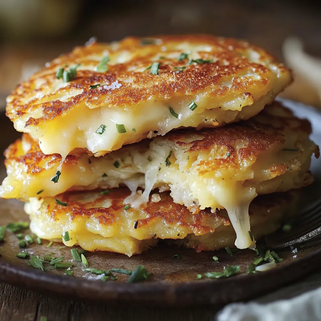 Savory Potato and Onion Pancakes with Cheese Filling